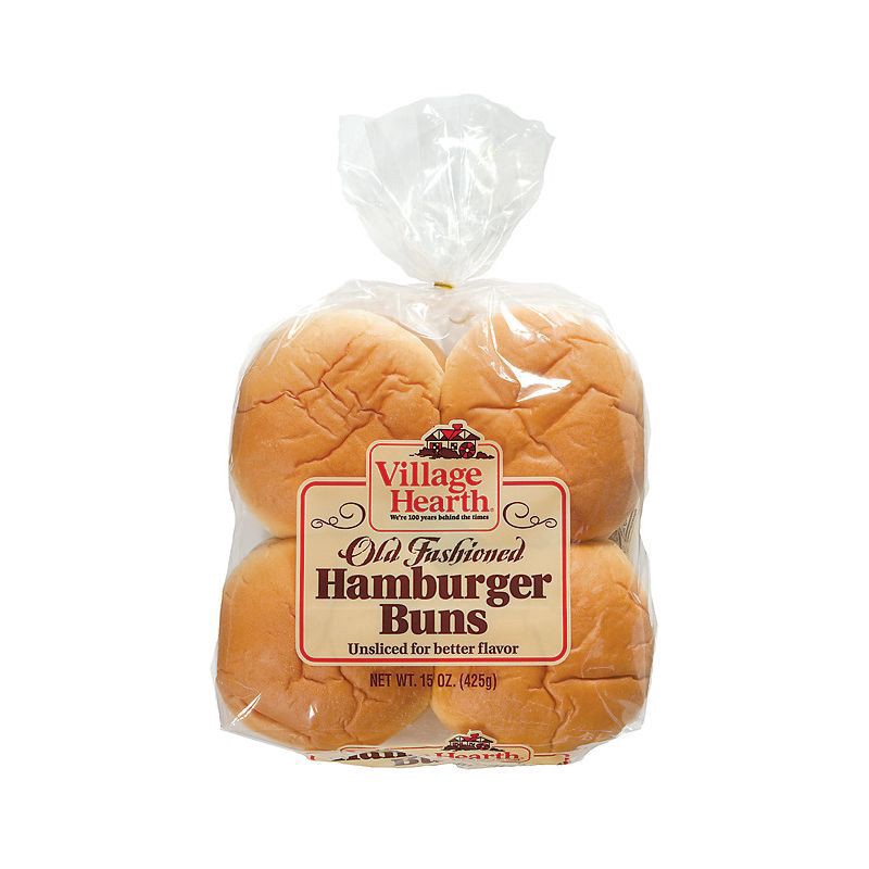 slide 1 of 4, Village Hearth Old Fashioned Hamburger Buns 15 oz, 15 oz