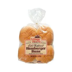 Village Hearth Old Fashioned Hamburger Buns 15 oz