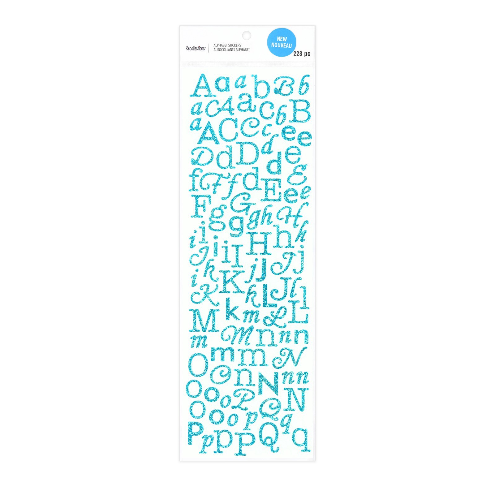 slide 2 of 5, Teal Glitter Alphabet Stickers By Recollections, 3.93 in x 12 in