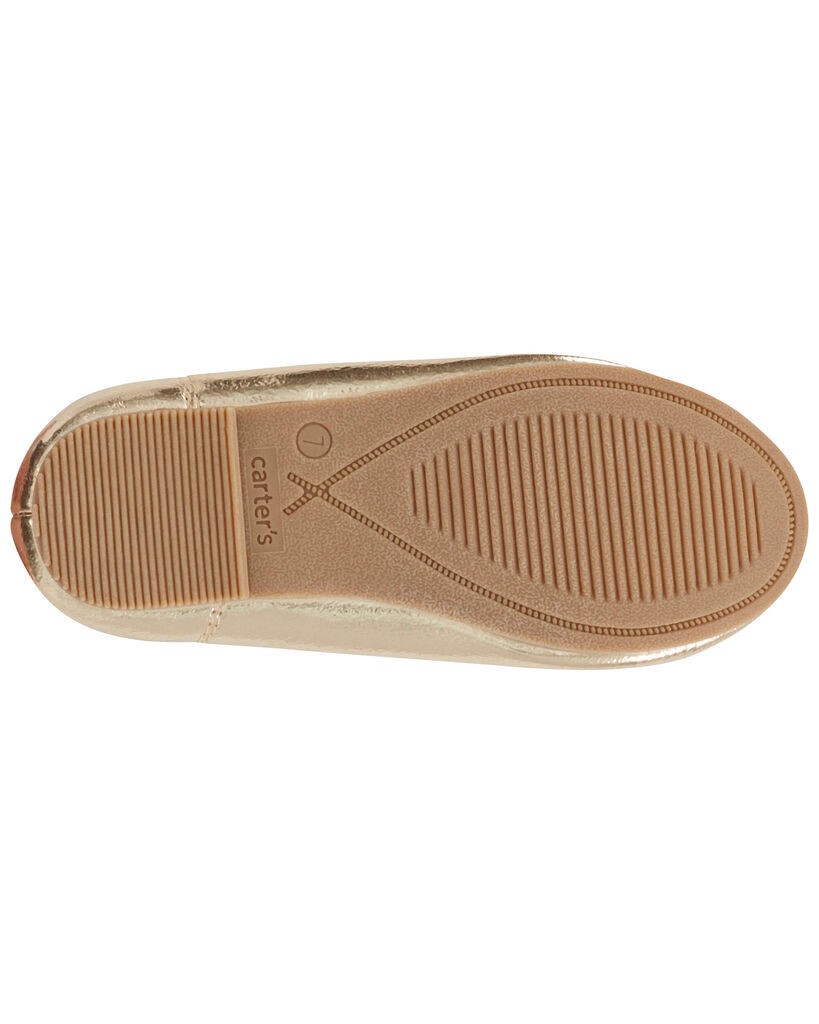 slide 3 of 6, Carter's Toddler Ballet Flats Gold 9, 1 ct