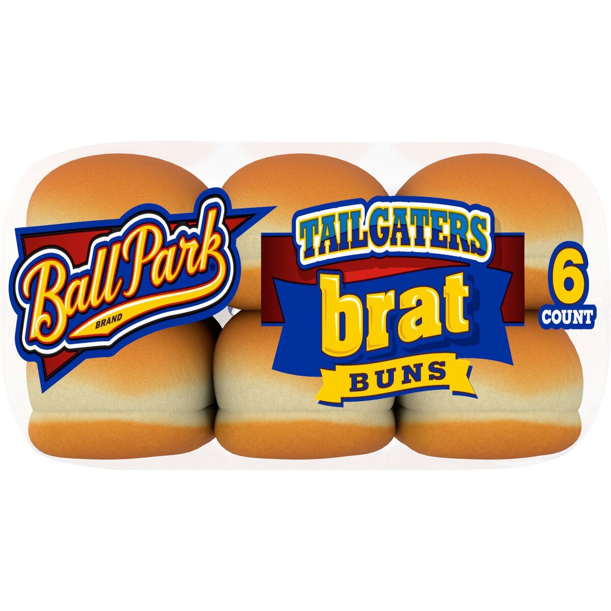 slide 5 of 6, Ball Park Tailgaters Brat Buns 6 Ct 16 oz, 13 oz