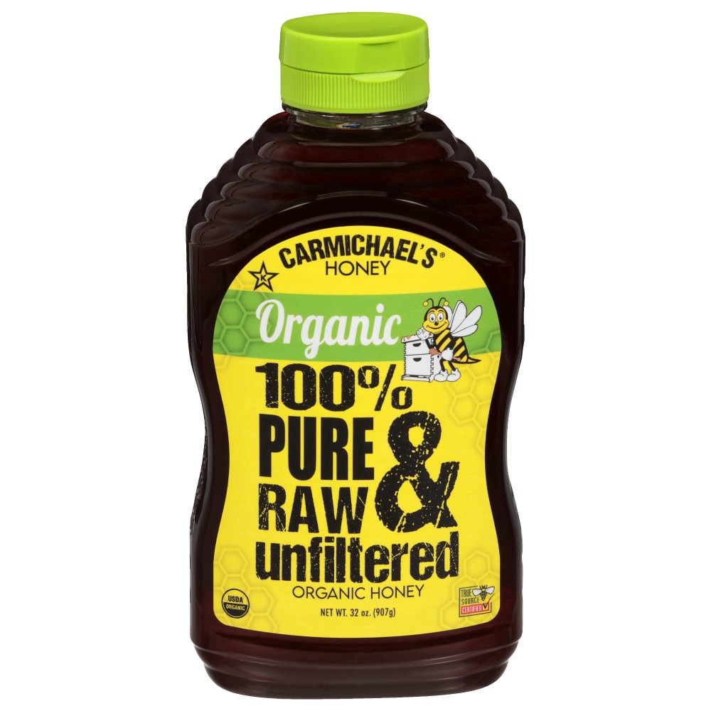 slide 2 of 2, Carmichael's Honey Organic Raw & Unfiltered Honey, 32 oz