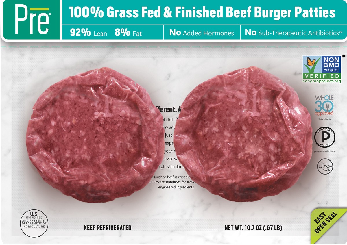 slide 3 of 12, Pre Beef Burger Patties 10.7 oz, 10.7 oz