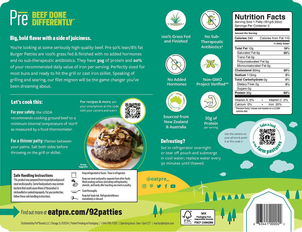 slide 5 of 12, Pre Beef Burger Patties 10.7 oz, 10.7 oz