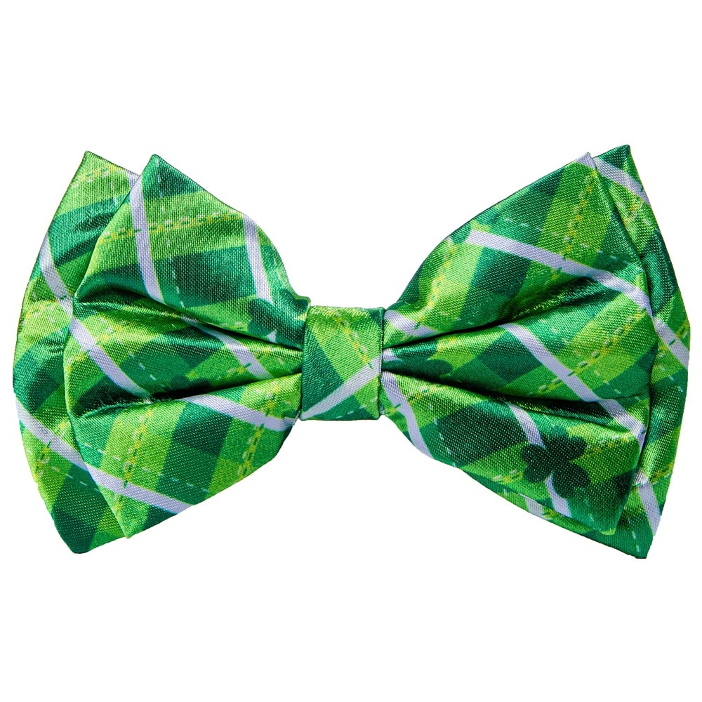 slide 1 of 1, Ampro St. Patrick's Day Plaid Bow - Green, 1 ct