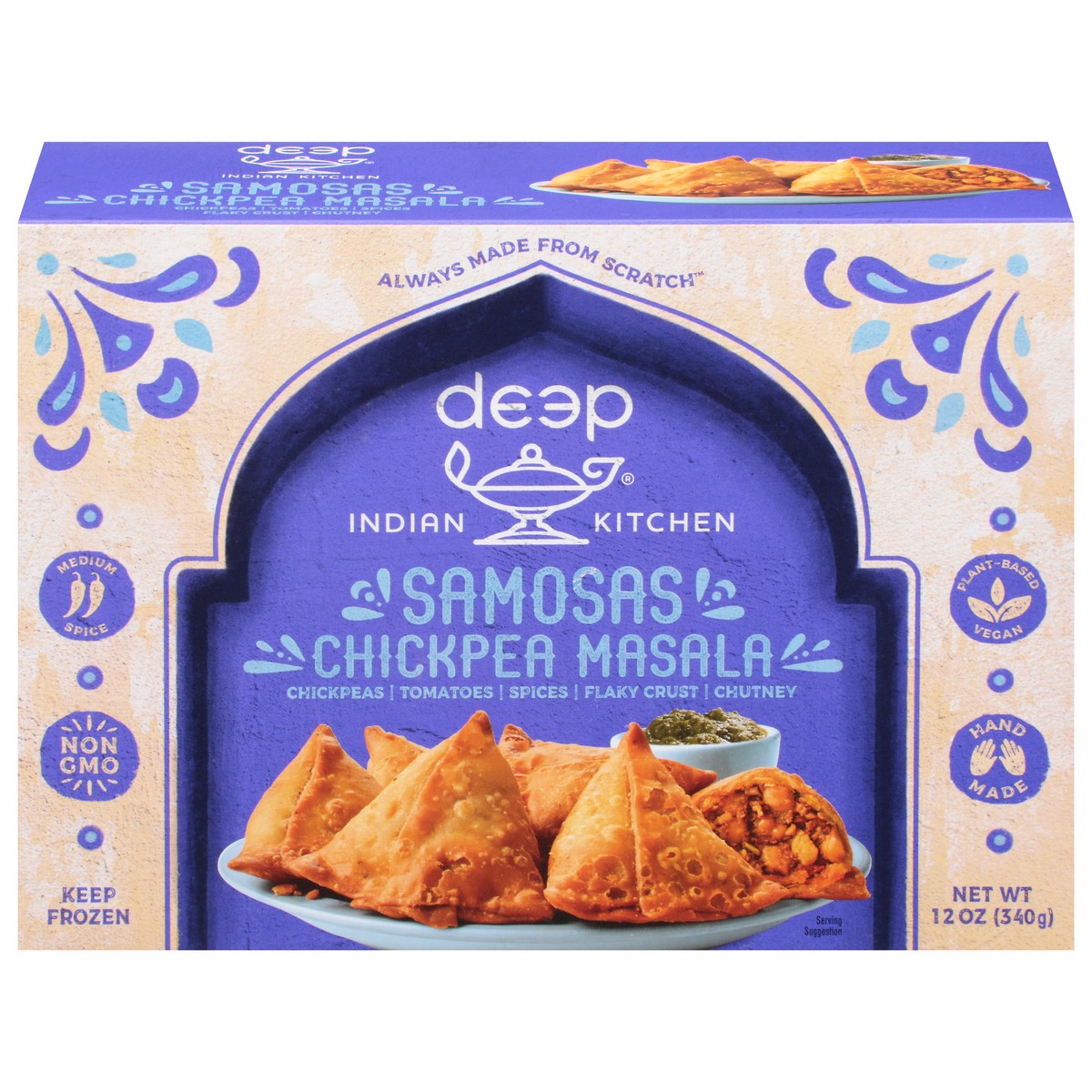 slide 1 of 5, Deep Samosas, Chickpea Masala, 12 oz