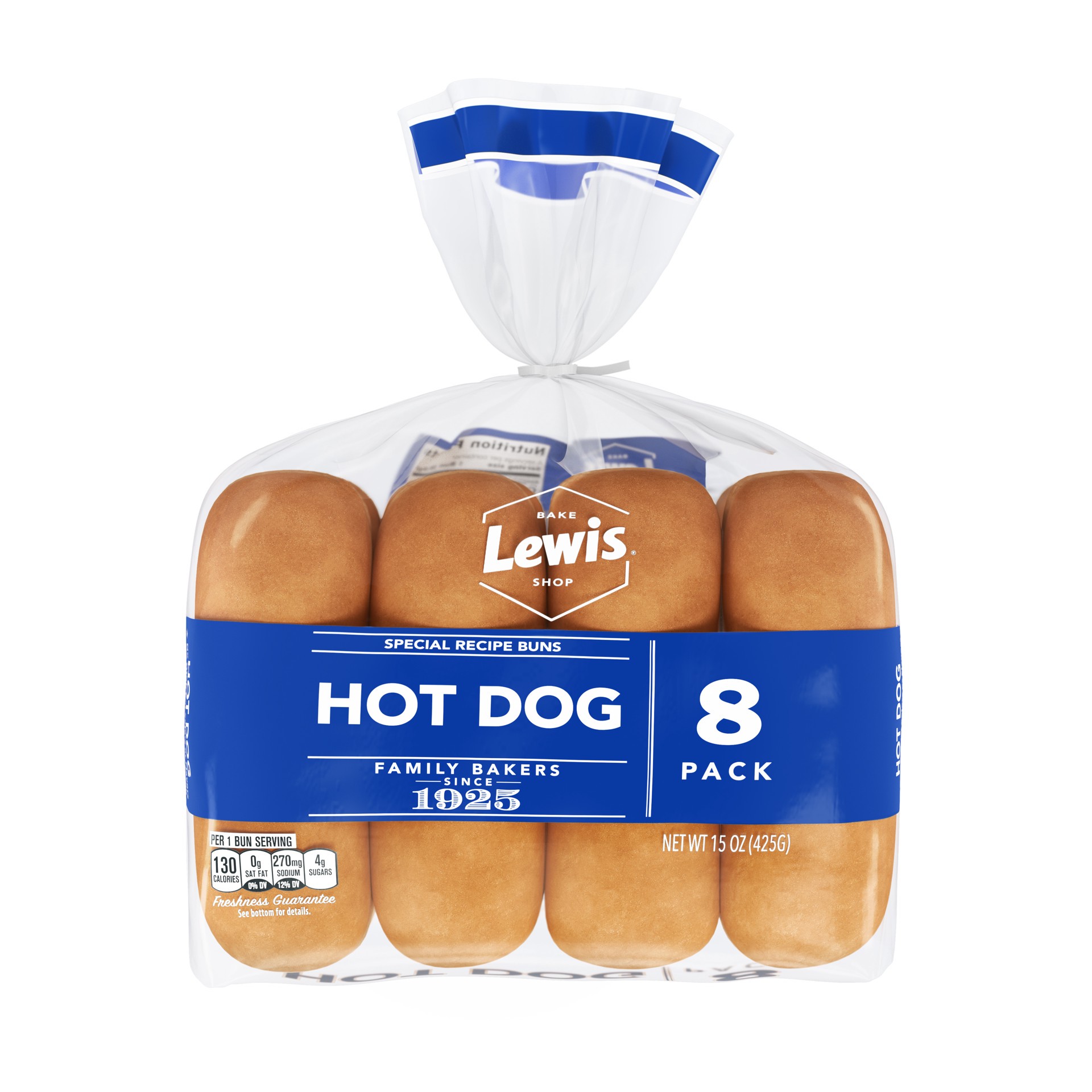 slide 3 of 5, Lewis Bakeries White Hot Dog Buns, 15 oz, 8 Count, 15 oz