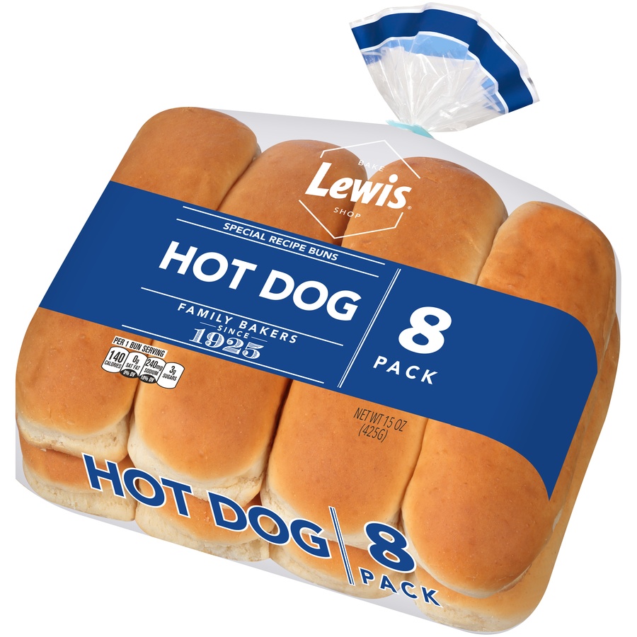 Lewis Bake Shop Hot Dog Buns 8 Pack 15 oz Shipt