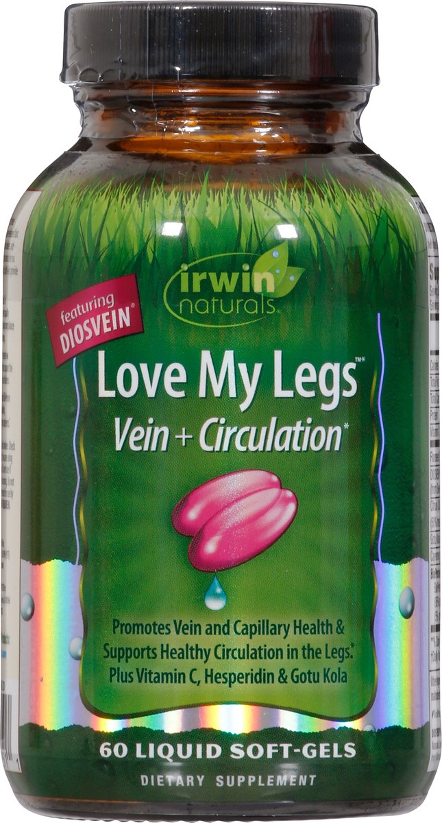 slide 4 of 9, Irwin Naturals Vein + Circulation Love My Legs 60 Softgels, 60 ct