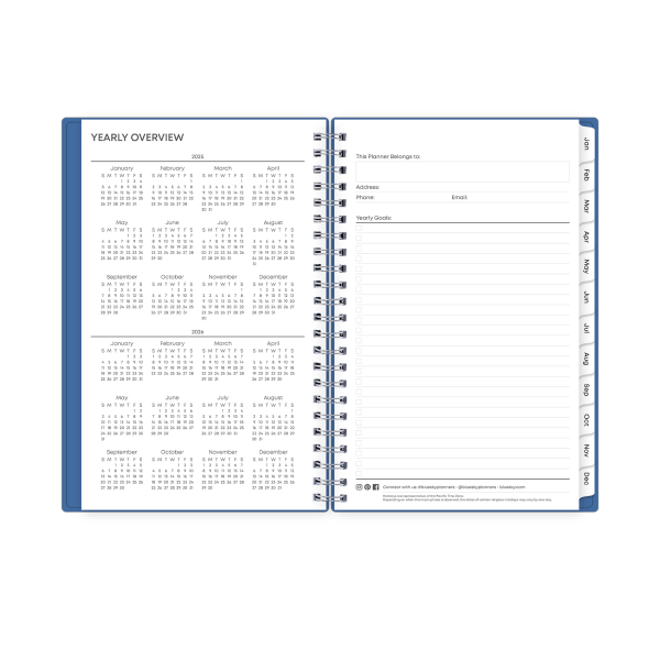 slide 6 of 7, 2025 Blue Sky Weekly/Monthly Planning Calendar, 5"" X 8"", Solid Azure, January To December, 148913, 1 ct