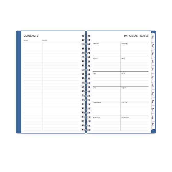 slide 3 of 7, 2025 Blue Sky Weekly/Monthly Planning Calendar, 5"" X 8"", Solid Azure, January To December, 148913, 1 ct