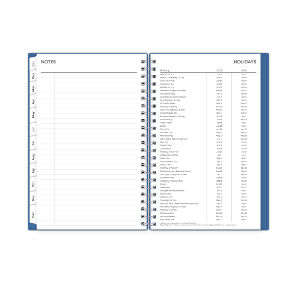 slide 2 of 7, 2025 Blue Sky Weekly/Monthly Planning Calendar, 5"" X 8"", Solid Azure, January To December, 148913, 1 ct