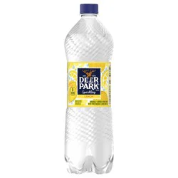 Deer Park Sparkling Water, Lemon, 33.8 oz. Bottle