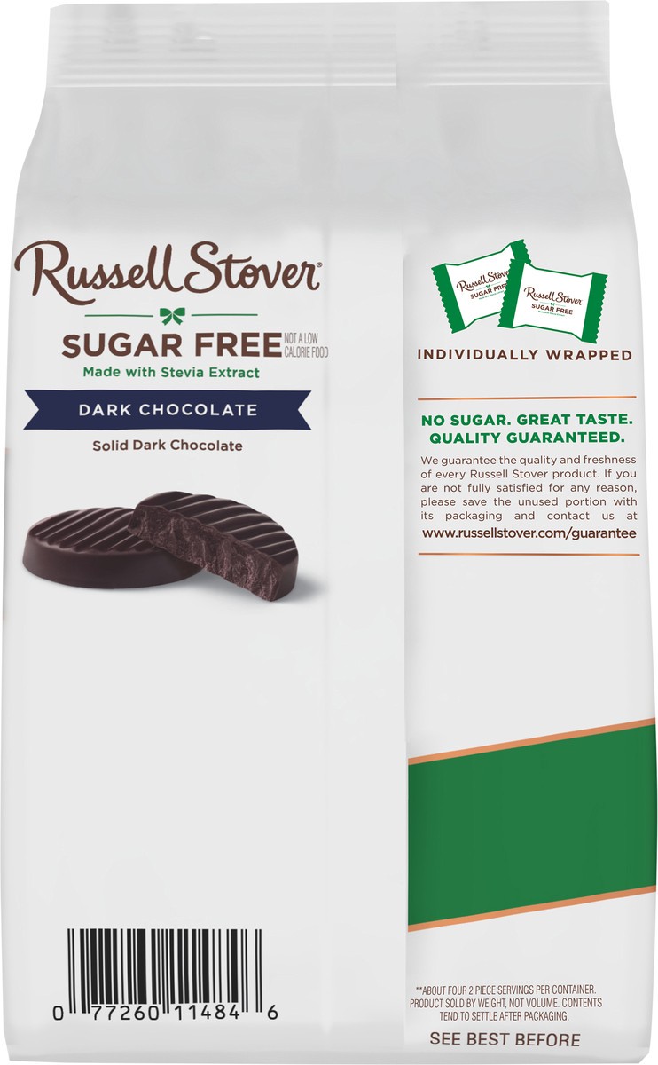 slide 4 of 12, RUSSELL STOVER Sugar Free Dark Chocolate Medallions Candy, 5 oz. bag, 10 ct