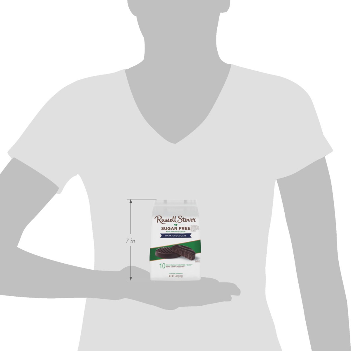 slide 8 of 12, RUSSELL STOVER Sugar Free Dark Chocolate Medallions Candy, 5 oz. bag, 10 ct