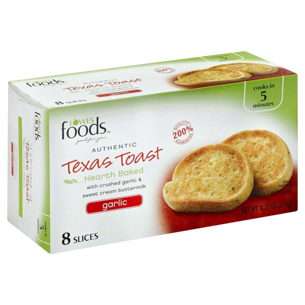 slide 1 of 1, Lowes Foods Authentic Texas Toast Slice Garlic 8Ct, 11.25 oz