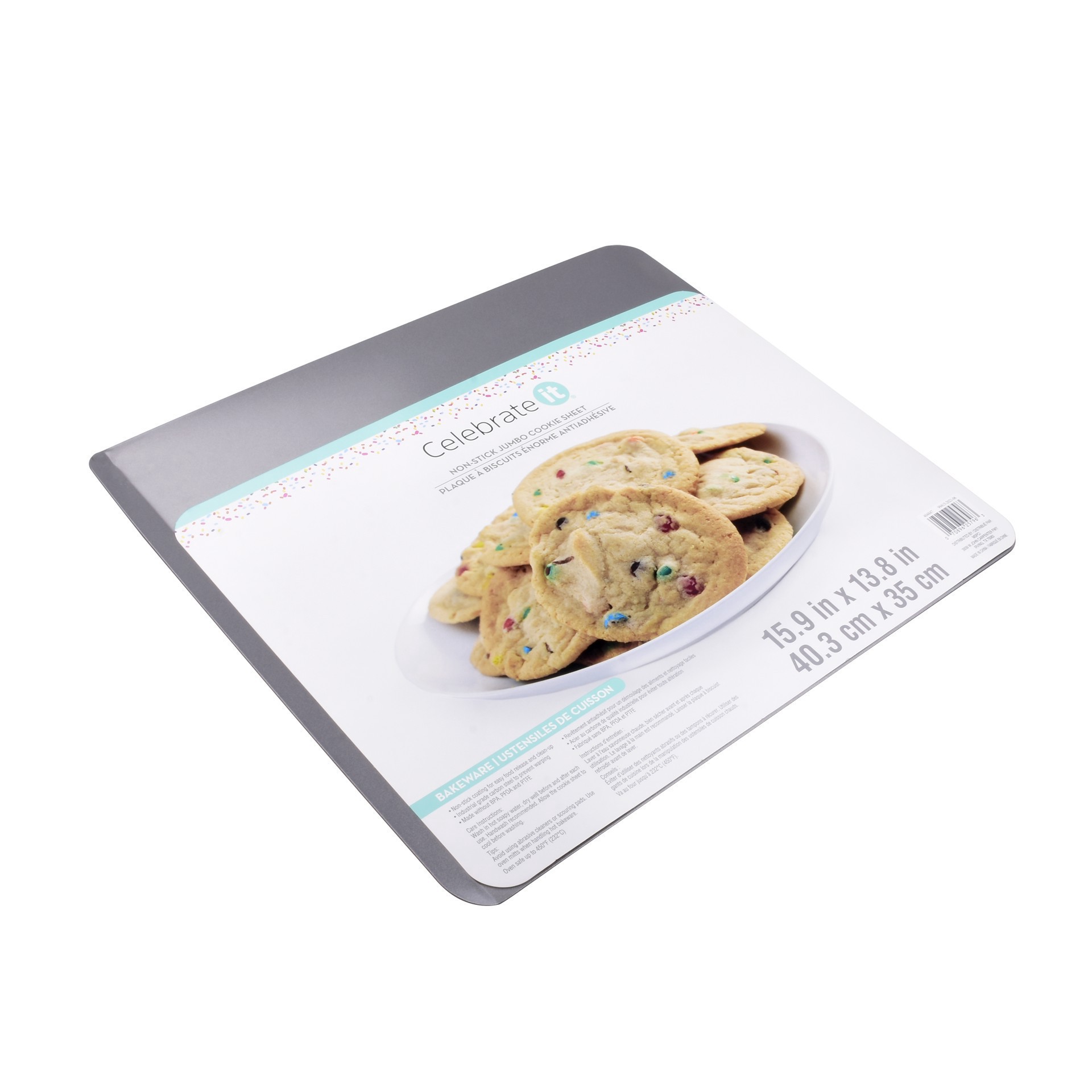 slide 4 of 6, Non-Stick Jumbo Cookie Sheet By Celebrate It, 15.9 in x 13.8 in