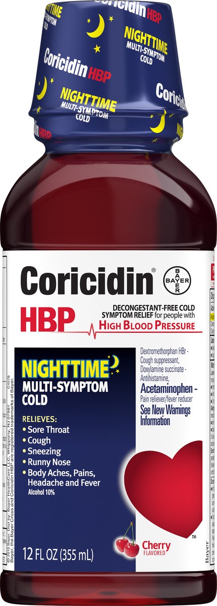 slide 5 of 8, Coricidin Nighttime Cherry Liquid Cold Medicine, 12 fl oz