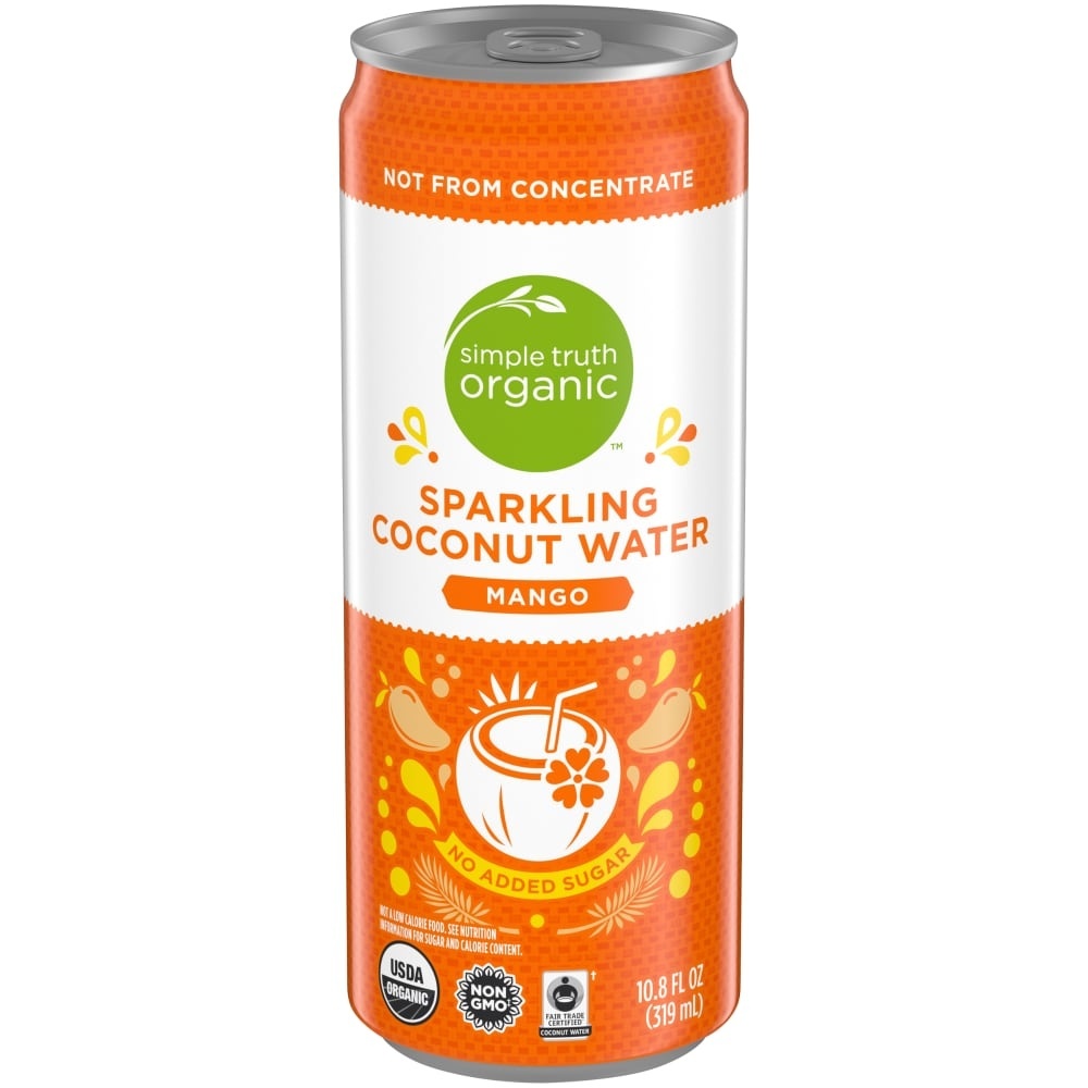 slide 1 of 4, Simple Truth Organic Mango Sparkling Coconut Water, 10.8 fl oz