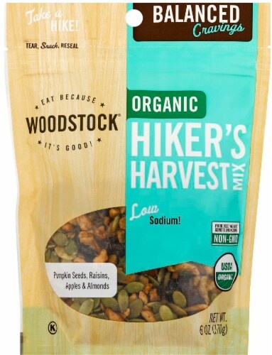 slide 1 of 1, Woodstock Organic Low Sodium Hiker's Harvest Trail Mix, 6 oz