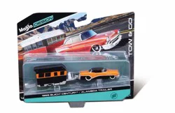 Maisto Design Tow & Go 1955 Buick Century & Alameda Trailer - Orange/Black