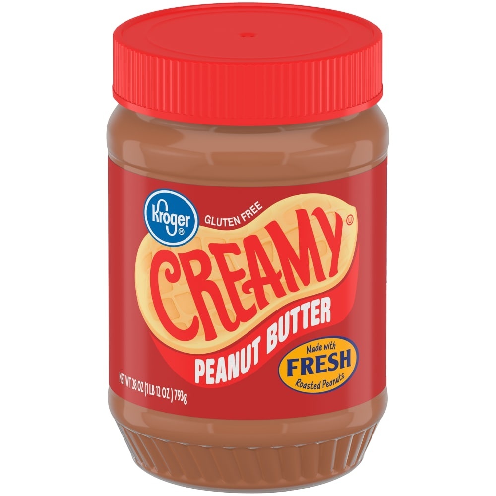 slide 1 of 1, Kroger Creamy Peanut Butter Gluten Free, 28 oz