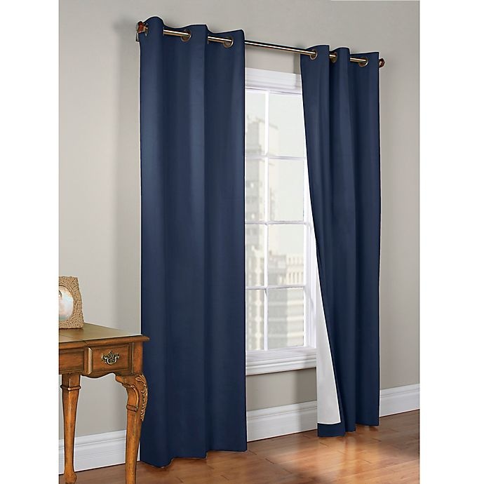 slide 1 of 1, Commonwealth Home Fashions Weathermate 84-Inch Grommet Top Window Curtain Panels - Navy, 2 ct