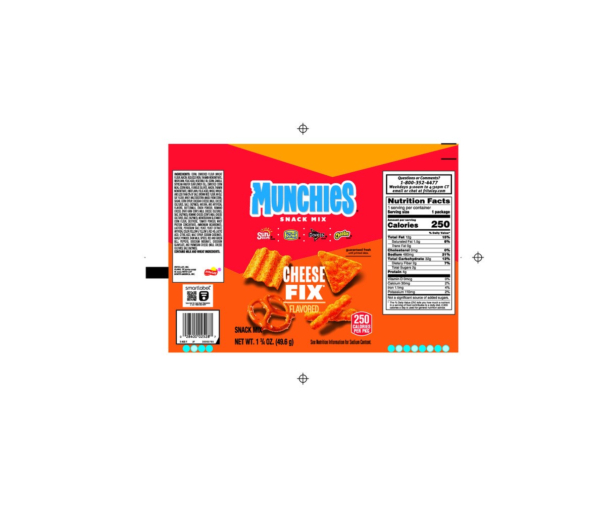 slide 2 of 8, Munchies Snack Mix Cheese Fix Flavored 1 3/4 Oz, 1.75 oz