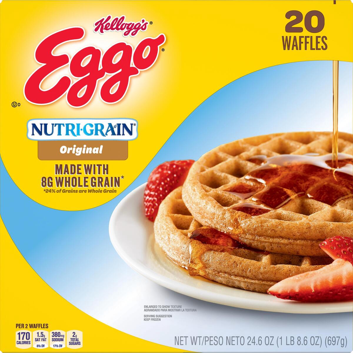 slide 7 of 9, Eggo Nutr-Grain Frozen Waffles, 24.6 oz