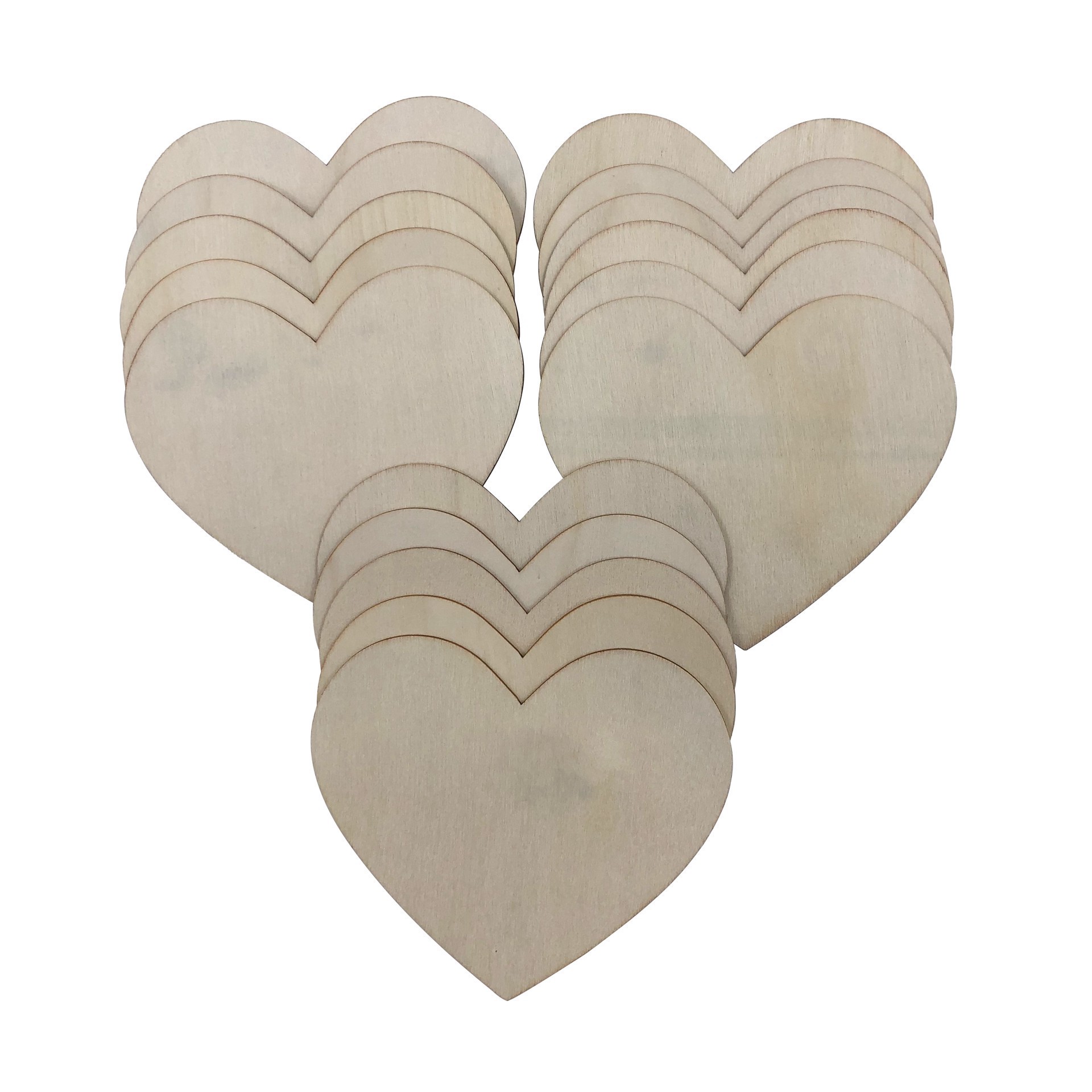 slide 3 of 3, 4" Wood Hearts, 16ct. By Make Market, 16 ct