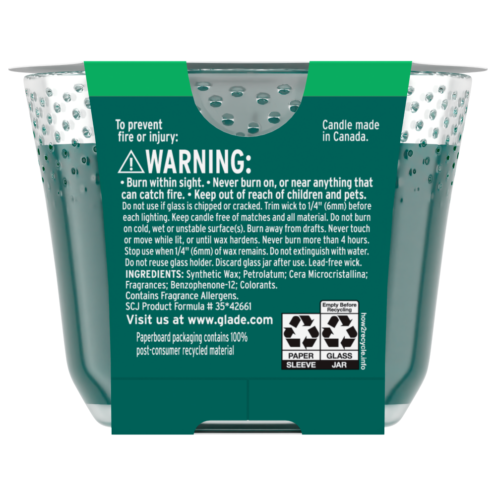 slide 6 of 6, Glade 3 Wick Scented Candle, Twinkling Pine & Cedar, Fragrance Infused with Essential Oils, 6.8 oz, 6.8 oz