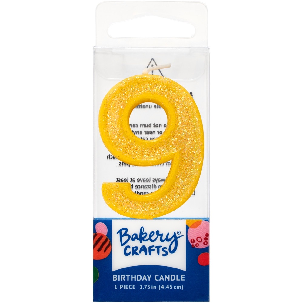 slide 1 of 1, Decopac Nine Birthday Candle Cake Decoration - Yellow, 1 ct