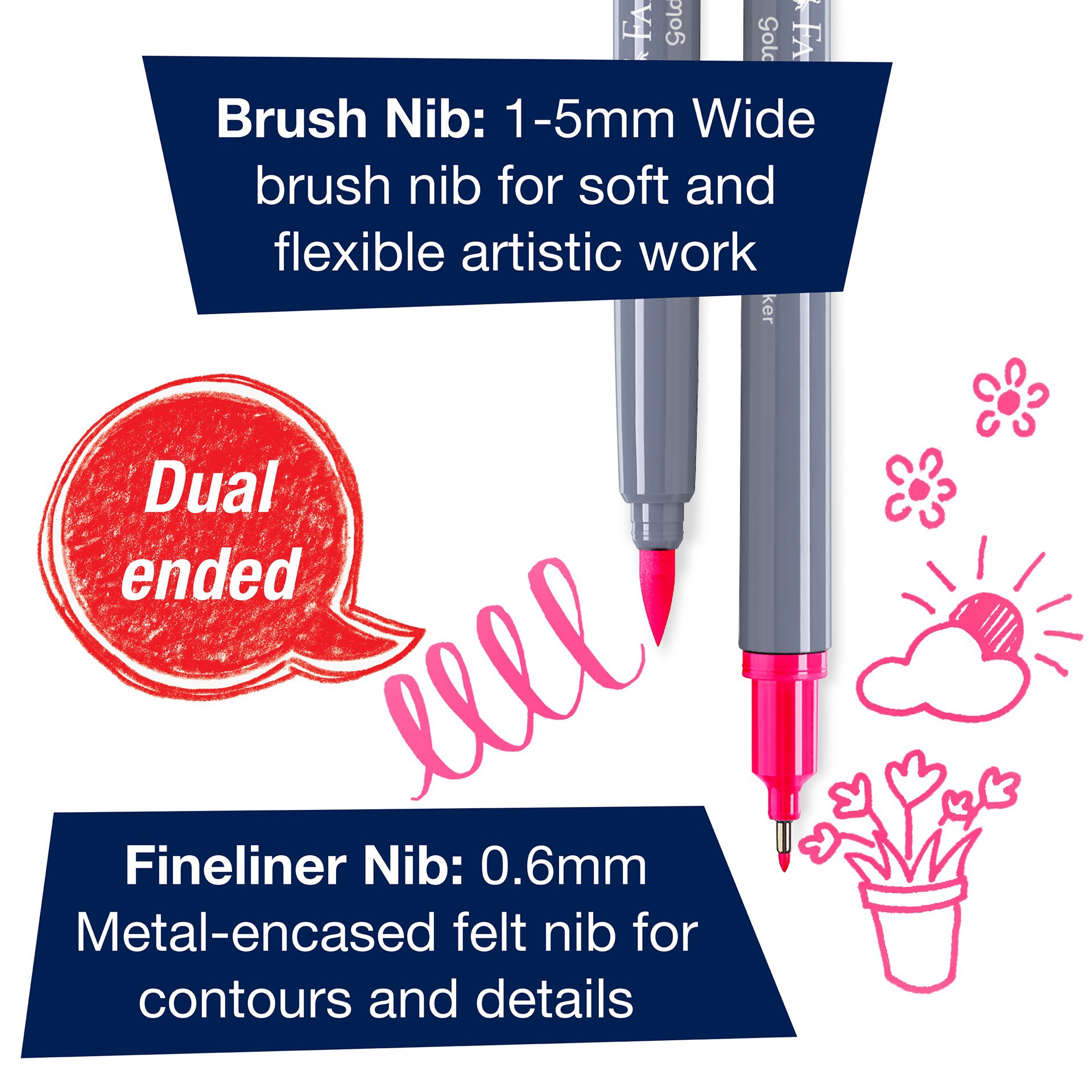 slide 3 of 7, Faber-Castell Goldfaber Aqua Flowers Dual-Tip Marker Set, 1 ct