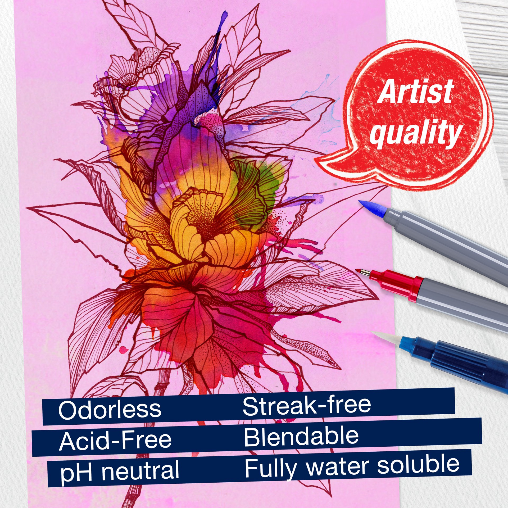 slide 7 of 7, Faber-Castell Goldfaber Aqua Flowers Dual-Tip Marker Set, 1 ct