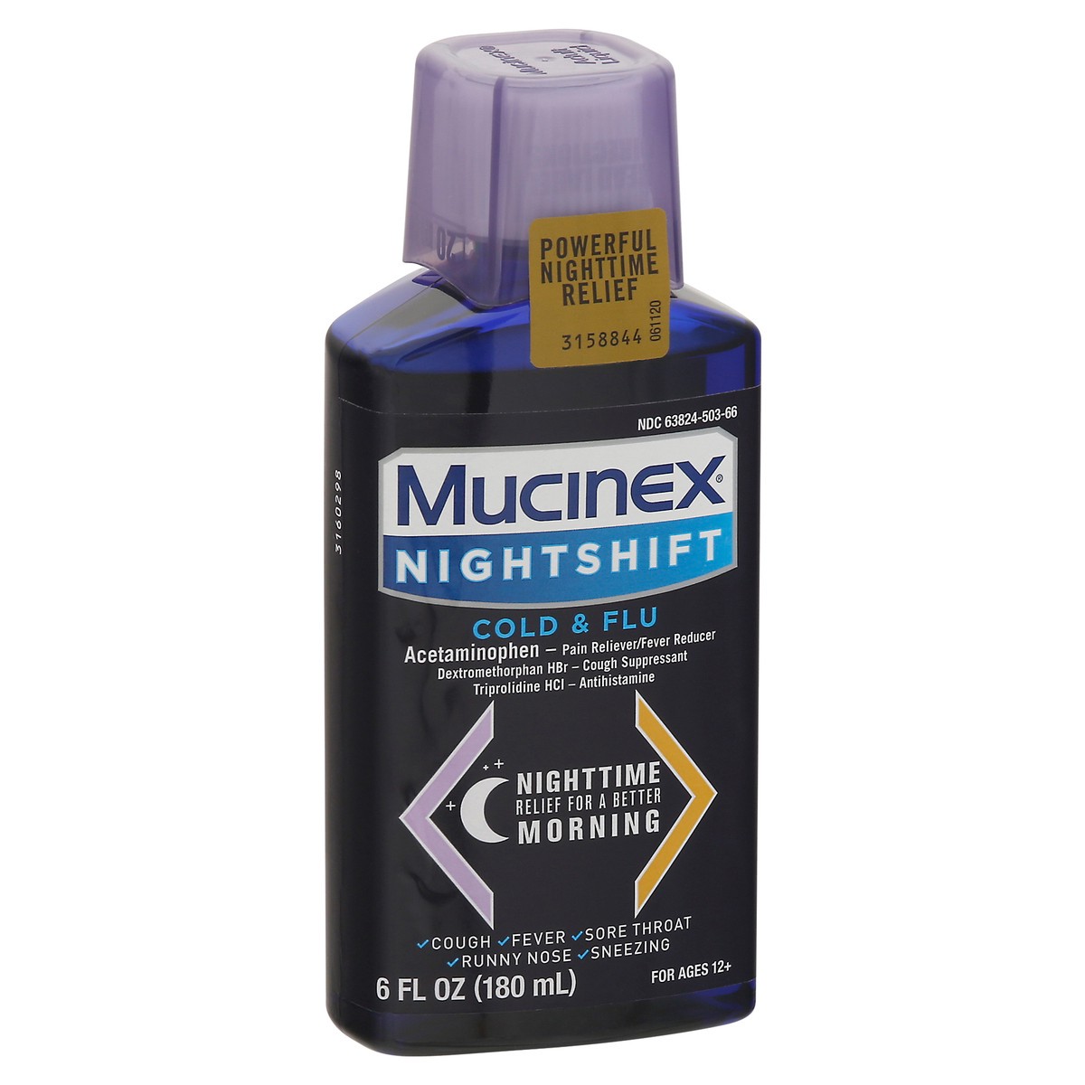 slide 3 of 10, Mucinex Nightshift Cold & Flu 6 oz, 6 oz