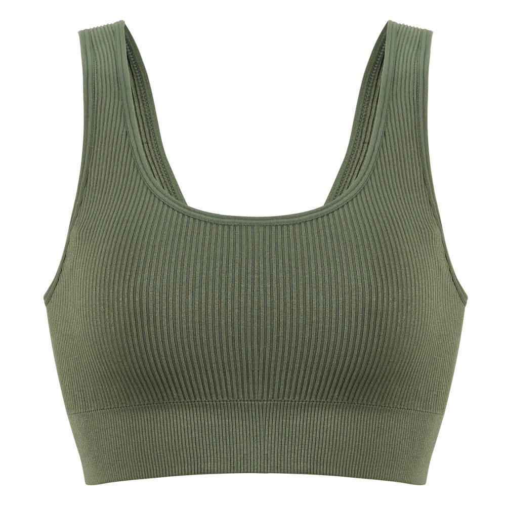 slide 1 of 2, Dip Seamless Ribbed Olive Bralette, XL