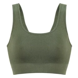 Dip Seamless Ribbed Olive Bralette