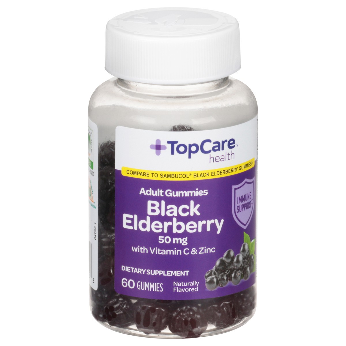 slide 15 of 15, TopCare Health Adult 50 mg Black Elderberry with Vitamin C & Zinc 60 Gummies, 60 ct