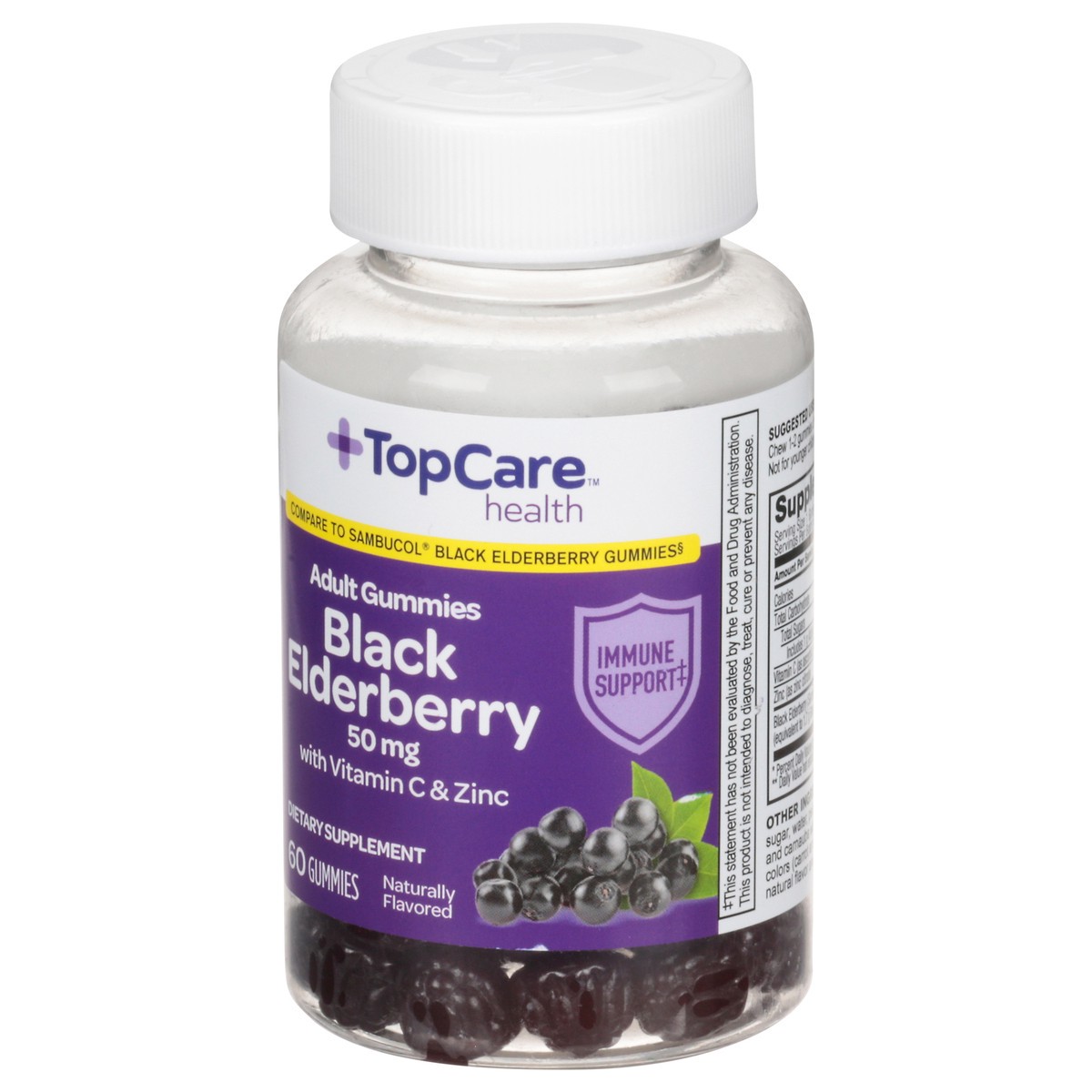 slide 12 of 15, TopCare Health Adult 50 mg Black Elderberry with Vitamin C & Zinc 60 Gummies, 60 ct