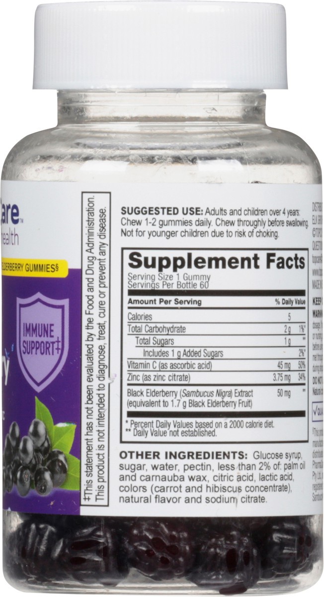 slide 4 of 15, TopCare Health Adult 50 mg Black Elderberry with Vitamin C & Zinc 60 Gummies, 60 ct