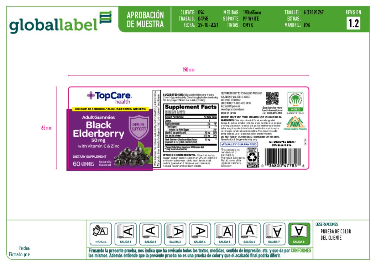 slide 3 of 15, TopCare Health Adult 50 mg Black Elderberry with Vitamin C & Zinc 60 Gummies, 60 ct