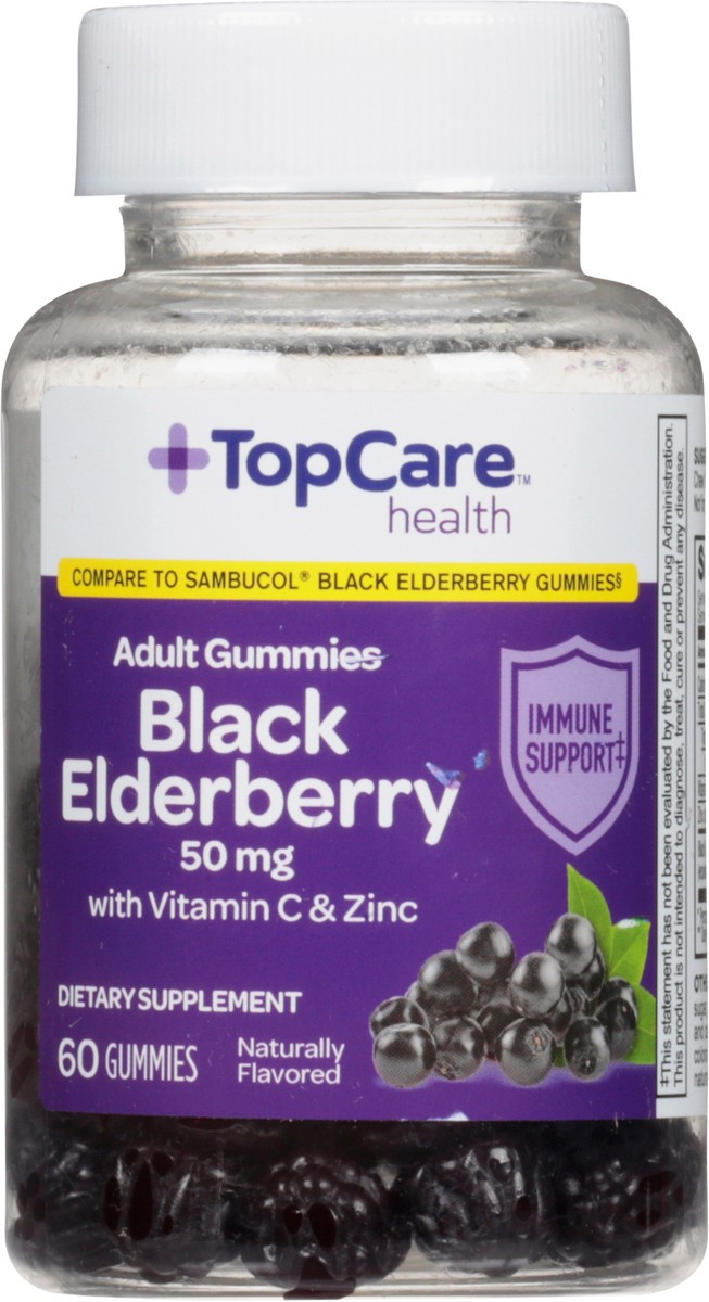 slide 14 of 15, TopCare Health Adult 50 mg Black Elderberry with Vitamin C & Zinc 60 Gummies, 60 ct