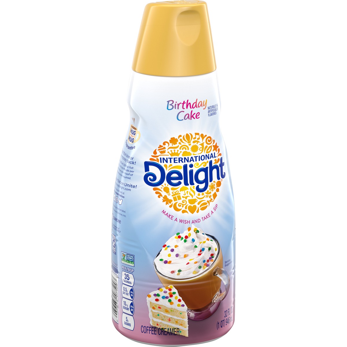 slide 2 of 9, International Delight Birthday Cake Coffee Creamer, 1 Quart, 32 fl oz