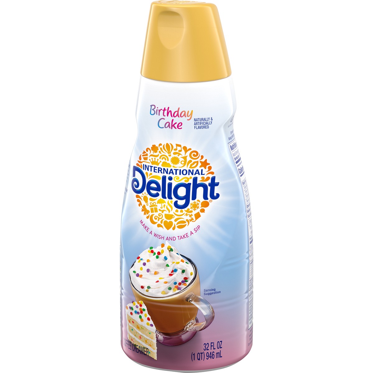 slide 3 of 9, International Delight Birthday Cake Coffee Creamer, 1 Quart, 32 fl oz