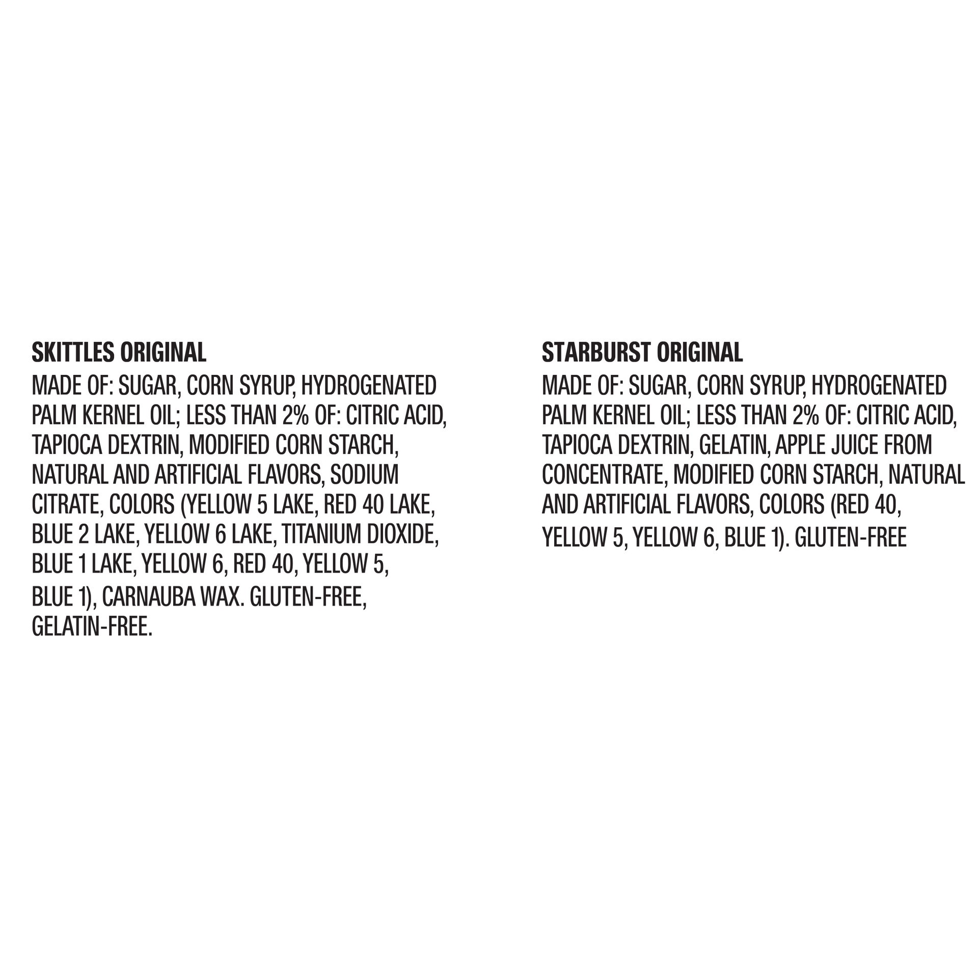 slide 5 of 5, Mixed SKITTLES Original & STARBURST Original Fruit Chews Fun Size Variety Pack, 34.71oz (90ct), 39.1 oz