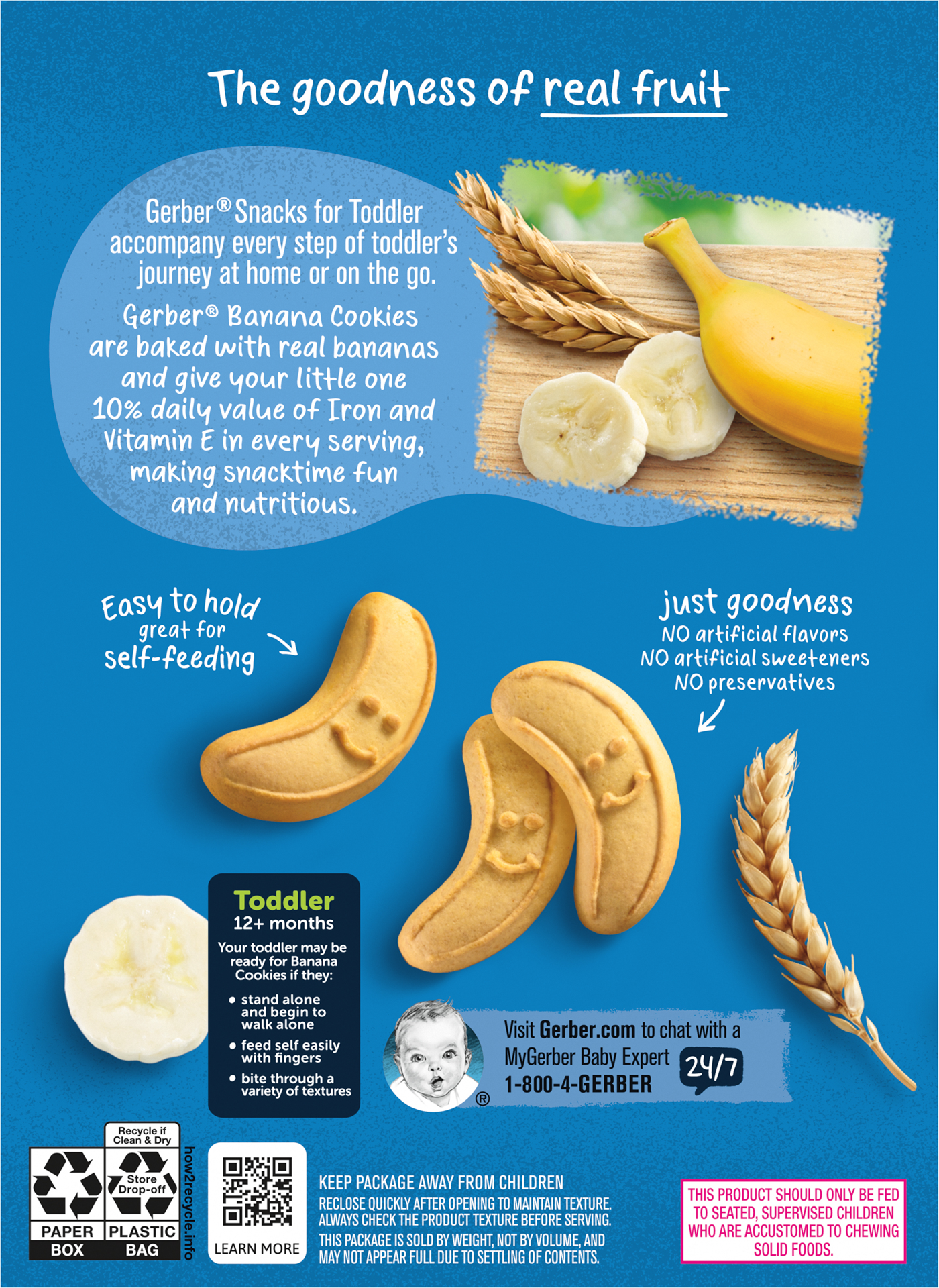 slide 2 of 5, Gerber Snacks for Toddler, Banana Cookies, 5 Ounce , 5 oz