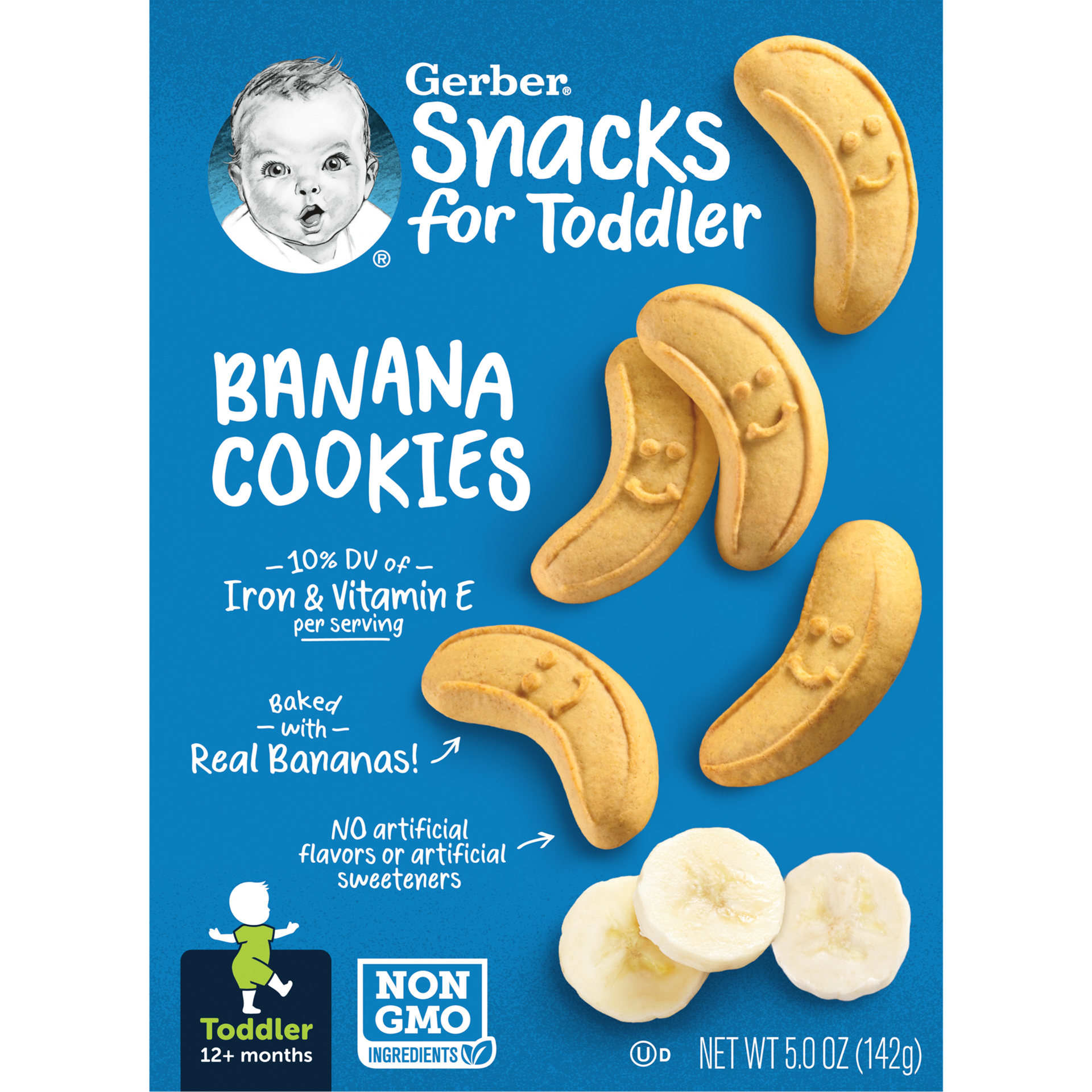 slide 1 of 5, Gerber Snacks for Toddler, Banana Cookies, 5 Ounce , 5 oz