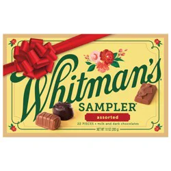 WHITMAN'S SAMPLER Christmas Assorted Milk & Dark Chocolate Gift Box, 10 oz. (22 pieces)