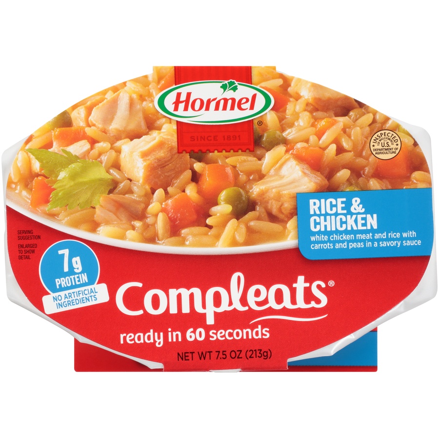 slide 1 of 6, Hormel Compleats Rice & Chicken 7.5 oz, 7.5 oz