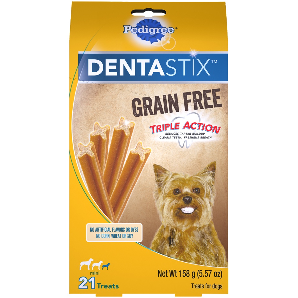 slide 1 of 1, PEDIGREE DENTASTIX Grain Free Mini Dental Treats for Small Dogs, 5.57 oz